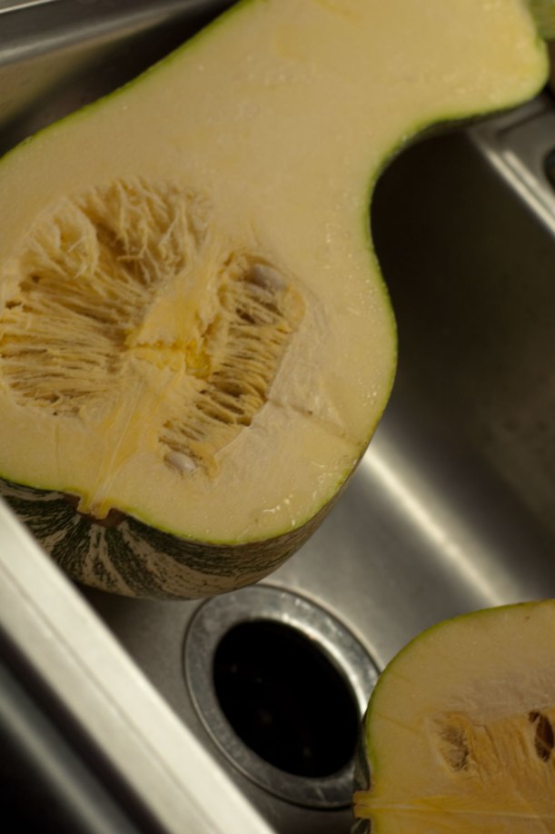 The cushaw with seeds intact. 