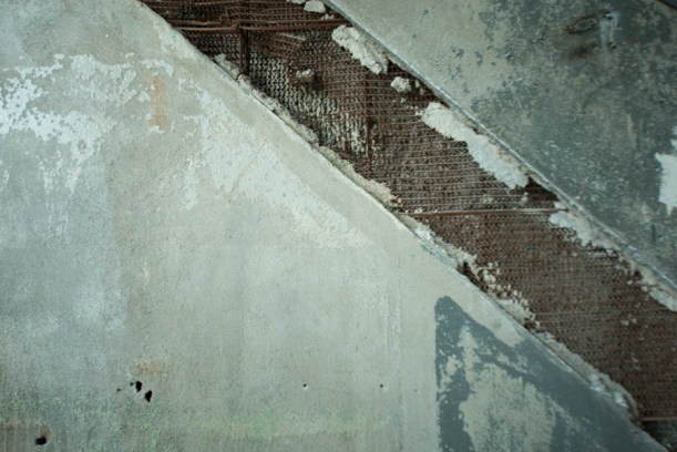 The wall under the stairs. 