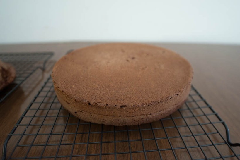 Here's one of the cake's just out of the pan. They came out of the pans with no problem. 