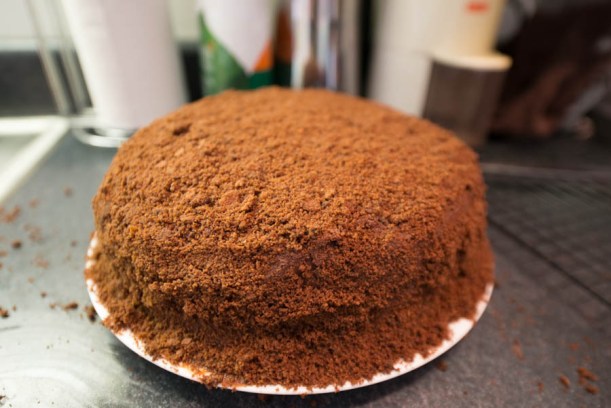 Here's the cake before we cut it. 