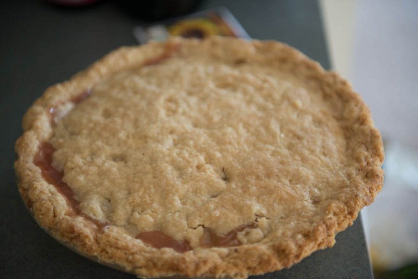 Vegan rhubarb pie.