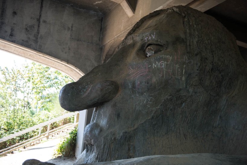 The Fremont troll. I guess this was Seattle's answer to people using this secluded spot to shoot up and buy drugs. I like this answer. 