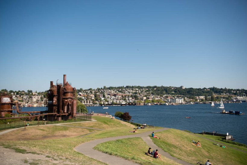Gas works park. Without using the internet we deduced that the only way a prime piece of real estate like this wasn't sold to contractors was that it's a brown site. I'm still refusing to use the internet to look that up.
