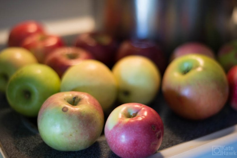 Apples, before they were cored. 
