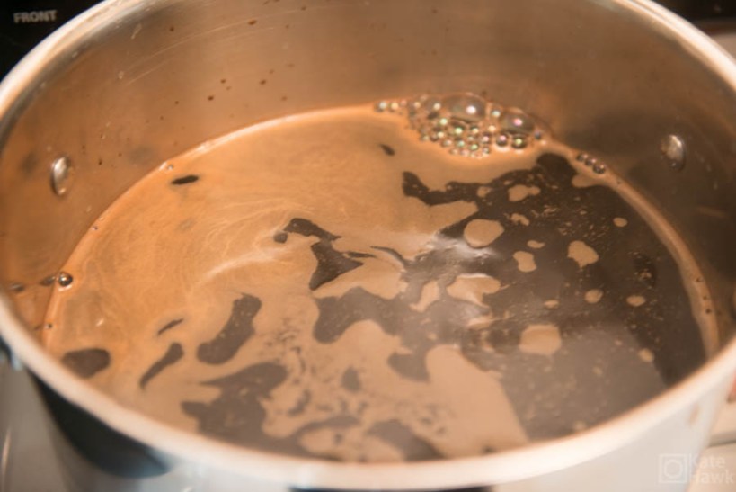 Here's the wort once it's been strained over of the cooked grains.