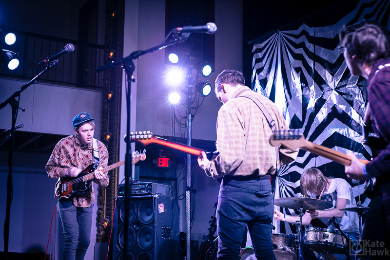 The Yugos on stage at The Woodward Theater.