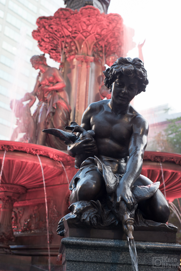 I always think this kid is strangling that duck. Pretty sure that's not what the artist intended. 