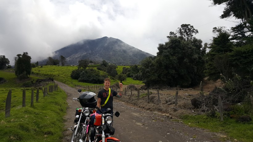 That's Turrialba behind me. We were hoping to see it erupt as it had several times the day before and after we were there.