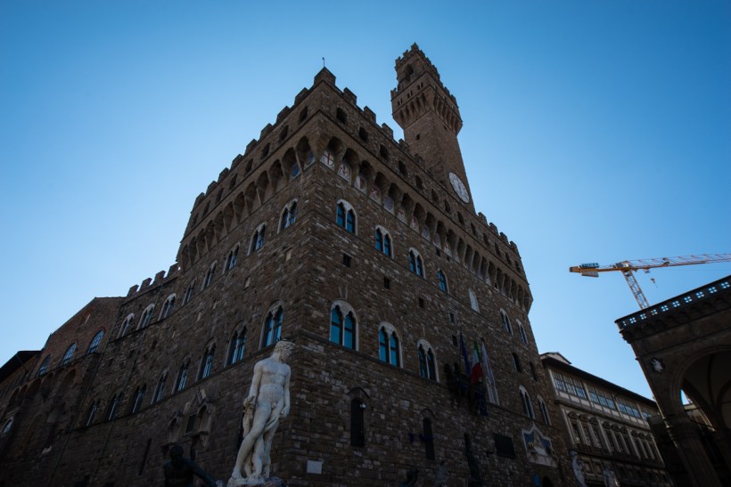 Outside the Uffizi where the statue of David use to be